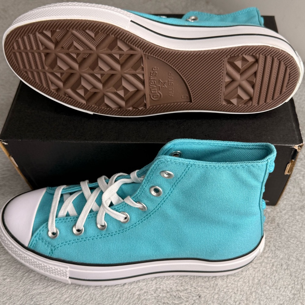 Converse Chuck Taylor All Star Lift Platform Hi Ocean Drip Sneakers Women’s 7 - Picture 5 of 8